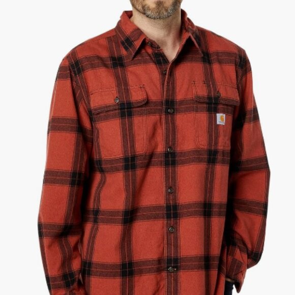 Carhartt Loose Fit Heavyweight Flannel Long Sleeve Plaid Shirt - Size 3XL Tall - Picture 3 of 3